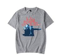 Julia Jacklin Pic - Camiseta de manga corta para mujer y hombre, informal, de verano 2026, gris, XXL