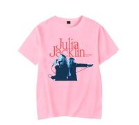 Julia Jacklin Pic - Camiseta de manga corta para mujer y hombre, informal, de verano 2026, rosa, S