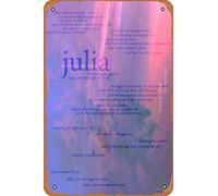 Julia - Love is not dying jeremy zucker - Póster tipográfico retro de metal vintage de 30,5 x 20,3 cm, decoración de pared para el hogar, bar, cueva
