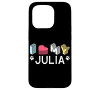 Julia Personalizado Perro Nombre Julia Pet Lover Carcasa para iPhone 15 Pro