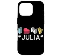 Julia Personalizado Perro Nombre Julia Pet Lover Carcasa para iPhone 16 Pro