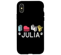 Julia Personalizado Perro Nombre Julia Pet Lover Carcasa para iPhone X/XS