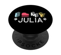 Julia Personalizado Perro Nombre Julia Pet Lover PopSockets PopGrip Adhesivo