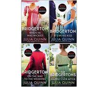 Julia Quinn Bridgerton Family Series 6-9: 4 Collection Books Set (When He Was Wicked, It's In His Kiss, On The Way To The Wedding, The Bridgertons: Happily Ever After)