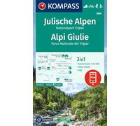 Julian Alps, Triglav National Park / Alpi Giulie 1:25,000: 3-in-1 hiking map with activity guide, including a map for offline use in the KOMPASS app: 064 (Kompass Wanderkarten)