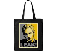 Julian Assange - Bolsa de la compra, diseño de la esperanza, de algodón ecológico natural, color negro, talla única, Negro , talla única
