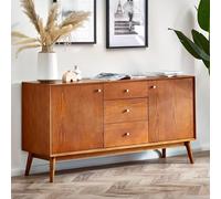 Julian Bowen Aparador Grande Lowry, Madera, Fresno Cerezo, 76 x 150 x 45 cm | Armario de almacenamiento retro para comedor o sala de estar, efecto de madera de fresno de cerezo, único y elegante