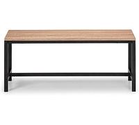 Julian Bowen Banco Tribeca, roble Sonoma/negro | Banco de cocina contemporáneo, dos tonos, patas de metal negro, asientos para 2 personas, asiento adicional para invitados | Banco de cocina contemporáneo, dos tonos, patas de metal negro, asientos para 2 personas, asiento adicional para invitados