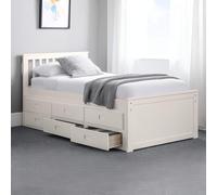 Julian Bowen Cama Individual Maisie Captains con Base y cajones, Color Blanco