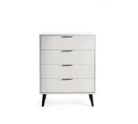 Julian Bowen Cómoda Ancha Alba de 4 cajones con Cierre Suave, Madera, Gris, 100,5 x 78 x 40