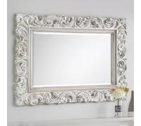 Julian Bowen Espejo de Pared Barroco, Blanco | Espejo de pared contemporáneo para sala de estar o pasillo, cristal, no necesita montaje, detalles intrincados del marco