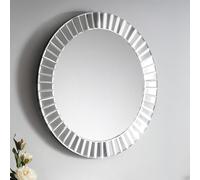 Julian Bowen Espejo de pared redondo Sonata, cristal | Espejo de pared contemporáneo para sala de estar o pasillo, madera maciza, no necesita montaje