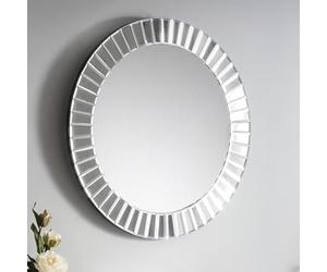 Julian Bowen Espejo de pared redondo Sonata, cristal | Espejo de pared contemporáneo para sala de estar o pasillo, madera maciza, no necesita montaje