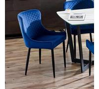 Julian Bowen Juego de 2 sillas Luxe, azul/negro