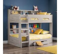 Julian Bowen Litera Orion Roble Gris Individual | Cama infantil con escalera, 90 cm / 3ft, ideal para habitaciones de invitados y niños, litera de madera, no necesita somier