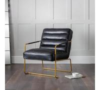 Julian Bowen Marlborough Armario de 3 puertas | Silla moderna para sala de estar, asiento acolchado, marco de metal, detalles de acabado dorado