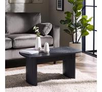 Julian Bowen Mesa de Centro compacta Louis Black Fluted, Madera de Fresno, 90 x 50 cm