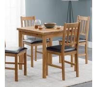 Julian Bowen Mesa de comedor extensible Coxmoor, roble | Mesa de cocina tradicional para comedor, 80-120 cm de ancho, madera maciza, fácil extensión, estilo granja