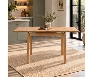 Julian Bowen Mesa de comedor extensible Coxmoor, roble | Mesa de cocina tradicional para comedor, 80-120 cm de ancho, madera maciza, fácil extensión, estilo granja
