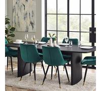 Julian Bowen Mesa de Comedor Extensible Louis Black Acanalada, Madera de Fresno, 180 x 90 cm