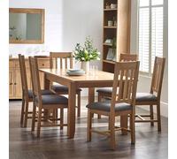 Julian Bowen Mesa de Comedor Extensible Mallory, Roble, 76 x 180 x 90 | Mesa de cocina tradicional para comedor, 140-180 cm de ancho, fácil extensión, capacidad para 6 personas