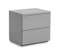 Julian Bowen Mesita de noche Monaco con 2 cajones, gris