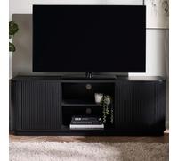 Julian Bowen Mueble de TV Louis Black Fluted, Madera de Fresno, 140 x 40 cm