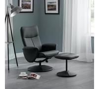Julian Bowen Sillón reclinable y taburete Lugano, negro