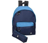 Julian Ross Azul Mochila con Estuche de Escuela Educación Primaria, Secundaria para Niña y Niño, Hombre y Mujer, 41 cm, 24 L, Poliéster Impermeable, Ocio, Bolsa de Viaje