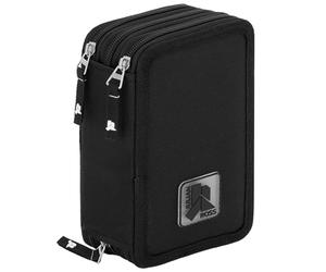 Julian Ross Negro Estuche Triple Lleno para Niñas y Niños, Plumier Triple, 45 Accesorios Educación Primaria, 20 Centímetros, Pegamento de Barra, Mina+, 3 Cremalleras, Compartimentos Organizados