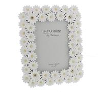 Juliana Impressions TM Luxury White Daisy Photo Frame With Crystal Elements - Wedding, Family Photo Frame 5 x 7 (13 x 18cm) by Impression by Juliana