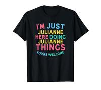 Julianne Here Doing Julianne Things Funny Julianne Nombre Camiseta gráfica económica, Hombre, Negro, M
