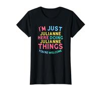 Julianne Here Doing Julianne Things Funny Julianne Nombre Camiseta gráfica económica, Mujer, Negro, M