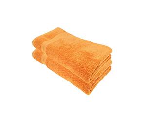 Julie Julsen Juego de 2 toallas de baño orgánicas, 100 x 150 cm, color naranja, 100% algodón, rizo, 550 g/m²
