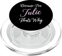 Julie Nombre Personalizado Mujer Linda Rosa Negro Chica Juliana PopSockets PopGrip para MagSafe