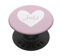 Julie Pink Nombre Corazón Amor Mujer Niña Juliana Personalizado PopSockets PopGrip Adhesivo