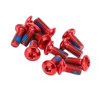 Julihai 12 Pernos de Rotor de Freno de Disco de Bicicleta de Montaña, Tornillo de Disco de Freno de Bicicleta de Acero de Aleación M5x10 Mm, con Rosca Fina para Bicicletas de Carretera (rojo)