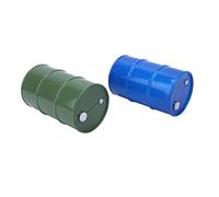 Julihai 2 UNIDS Mini Barril de Aceite Accesorios RC Decoración de Metal para 1/10 RC Crawler Car con Tapa de Tanque Sellada Ajuste SCX10 90047 CC01 D90 D110 TF2 (Verde)