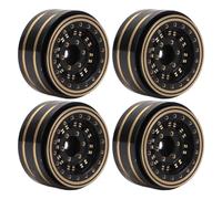 Julihai 4 Llantas Beadlock de Latón, Mayor Estabilidad y Capacidad de Ascenso para Coches RC 1/18 SCX24 FMS24 1/24, con Superficie Resistente Al Desgaste con Revestimiento Negro.