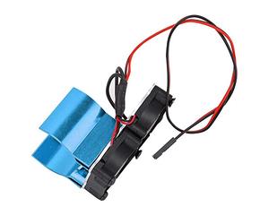 Julihai Accesorios RC, Disipador de Calor de Motor de Aleación de Aluminio con Sensor de Temperatura y Ventilador Doble para Coche Modelo 1 10 RC, Apto para HPI HSP Axial Himoto (BLUE)