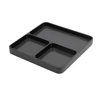 Julihai Bandeja de Tornillos de Reparación RC, Placa de Soporte de Tornillos de Aleación de Aluminio de 3 Rejillas con Aspecto Elegante para Organización de Piezas de Modelo de Barco de (Black)