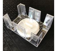 Julihai Bandeja Giratoria para Cartas de 6 Barajas, Soporte para Cartas de Juego Suave con Base Giratoria Transparente para Juegos de Canasta y Póquer (Pon 6 póquer)