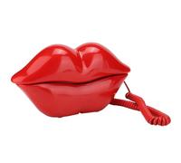 Julihai Bonito Teléfono con Forma de Labio para Casa, Decoración y Comunicación del Hogar, Sonido Claro, los Mejores Regalos para Mujeres, Teléfono de Escritorio (Rojo)
