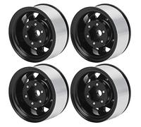 Julihai Bujes de Rueda RC, Llantas Plateadas de 5 Orificios, Ruedas con Bloqueo de Neumáticos Que No Manchan, Hechas de Aleación de Zinc, con Buena Disipación de Calor y Estabilidad, (Black)