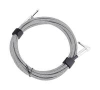 Julihai Cable de Guitarra de 6,5 Mm, Cable de Instrumento Trenzado de Nailon con Núcleo de Cobre Libre de Oxígeno de 3 Metros con Reducción de Ruido, para Pedal de Micrófono, (Línea Blanca Punto