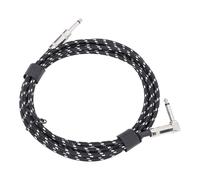 Julihai Cable de Guitarra de 6,5 Mm, Cable de Instrumento Trenzado de Nailon con Núcleo de Cobre Libre de Oxígeno de 3 Metros con Reducción de Ruido, para Pedal de Micrófono, (Línea Negra Punto