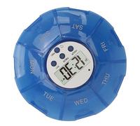 Julihai Caja de Medicina Inteligente, Organizador Semanal de Pastillas de 7 Días con Función de Recordatorio de Reproducción de Grabación, Pantalla Digital Grande y Texto Braille, para (BLUE)