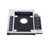 Julihai Caja HDD SSD de Aluminio de 12,7mm de Espesor con Soporte Absorbente de Ruido para el Segundo Compartimento de Disco Duro para Ordenador Portátil
