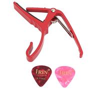 Julihai Capo de Guitarra, Dispositivo de Cambio Rápido con Gatillo de Aleación para Ukelele Eléctrico Acústico, bajo, Banjo con Tensión Ajustable para un Fácil Manejo con una Sola Mano (rojo)