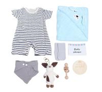 Julihai Cesta de Regalos para Baby Shower con Sonajero de Madera y Mordedor para Bebé (BLUE)